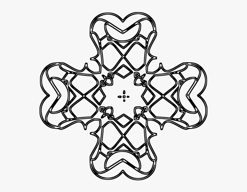 Rounded Decorated Cross Outline Vector Illustration - Symbols Of Golden Rule, HD Png Download