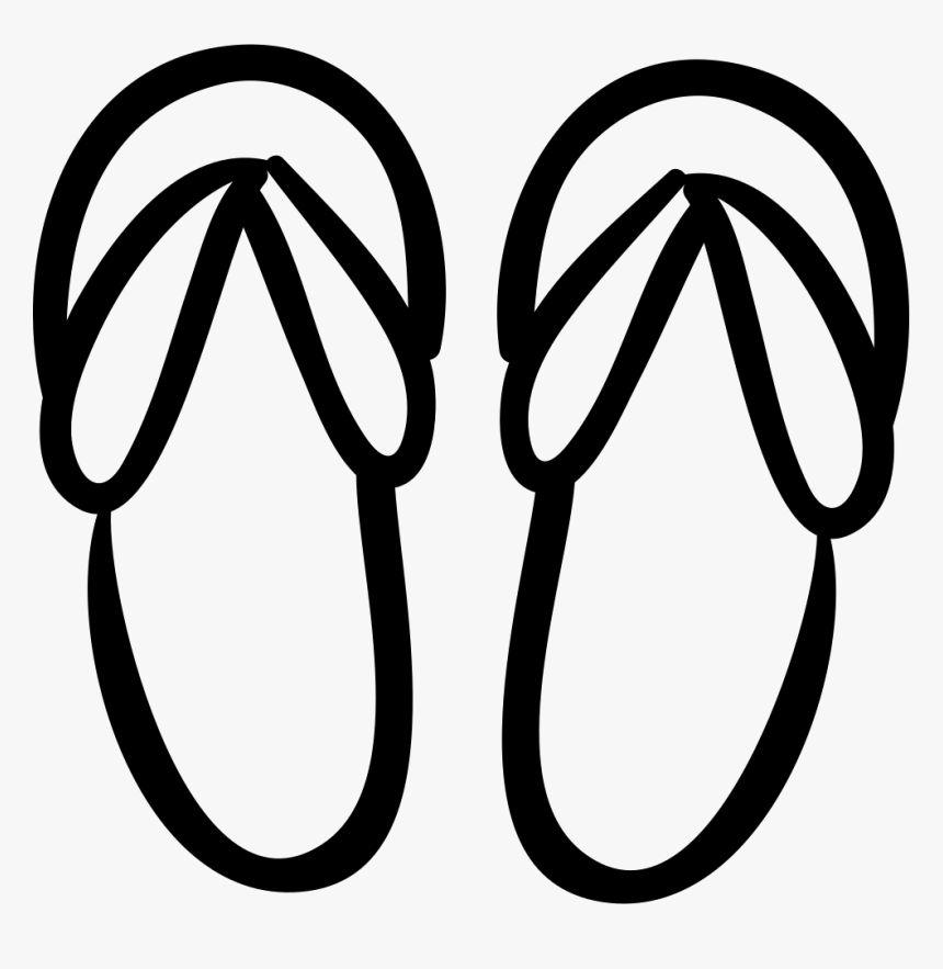 Beach Sandals Hand Drawn Outline - Beach Outline Png, Transparent Png