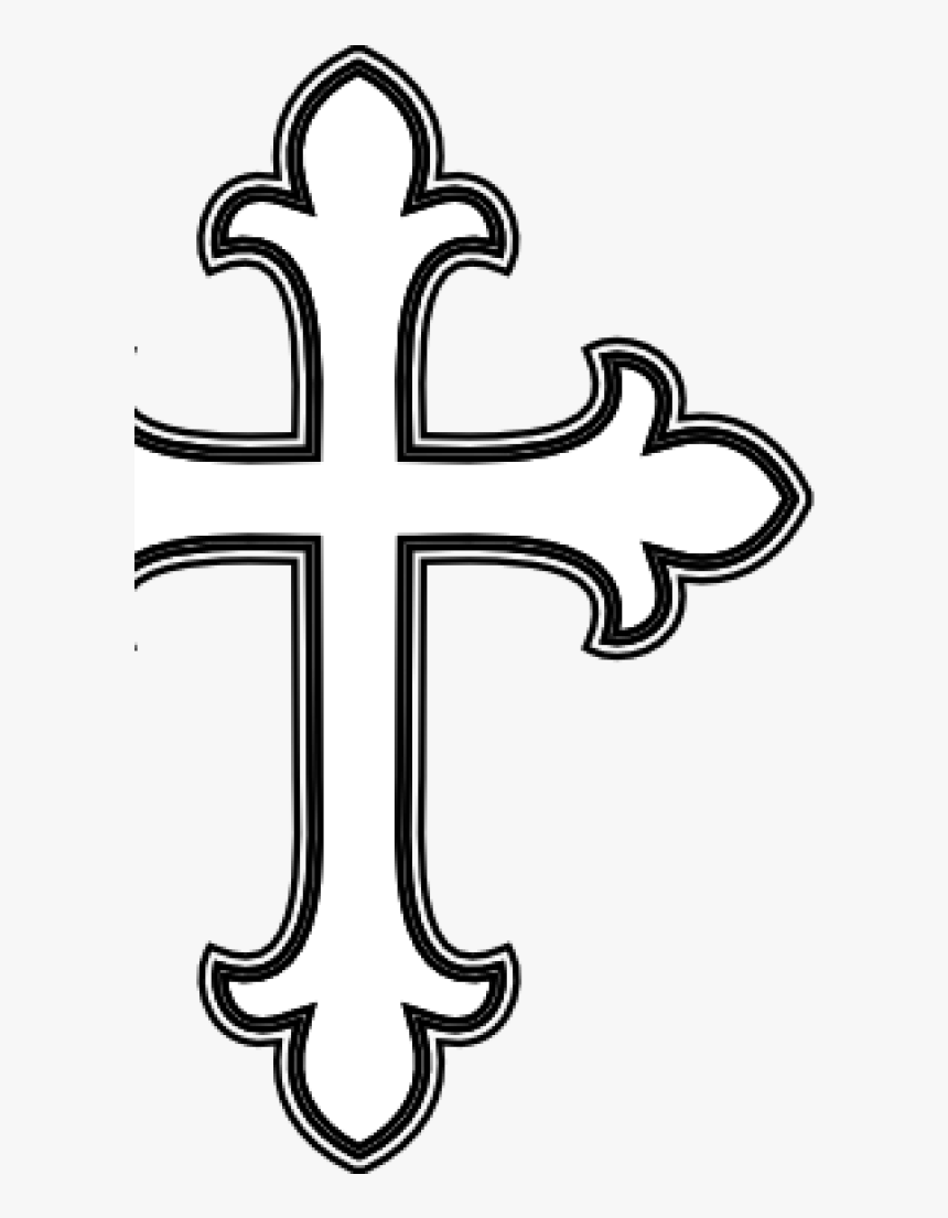 Cross Clipart Black And White Png, Transparent Png - Cross For Christening Png, Png Download