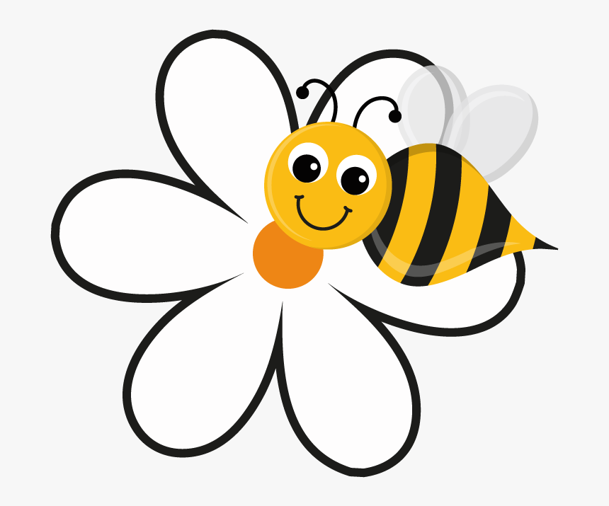 Sunflower Clipart Busy Bee - Flower Hony Bees Clipart, HD Png Download