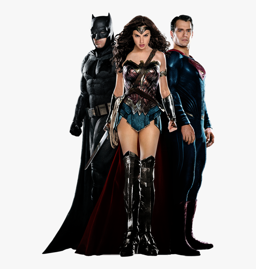 [img] - Batman Superman Wonder Woman And Spiderman, HD Png Download