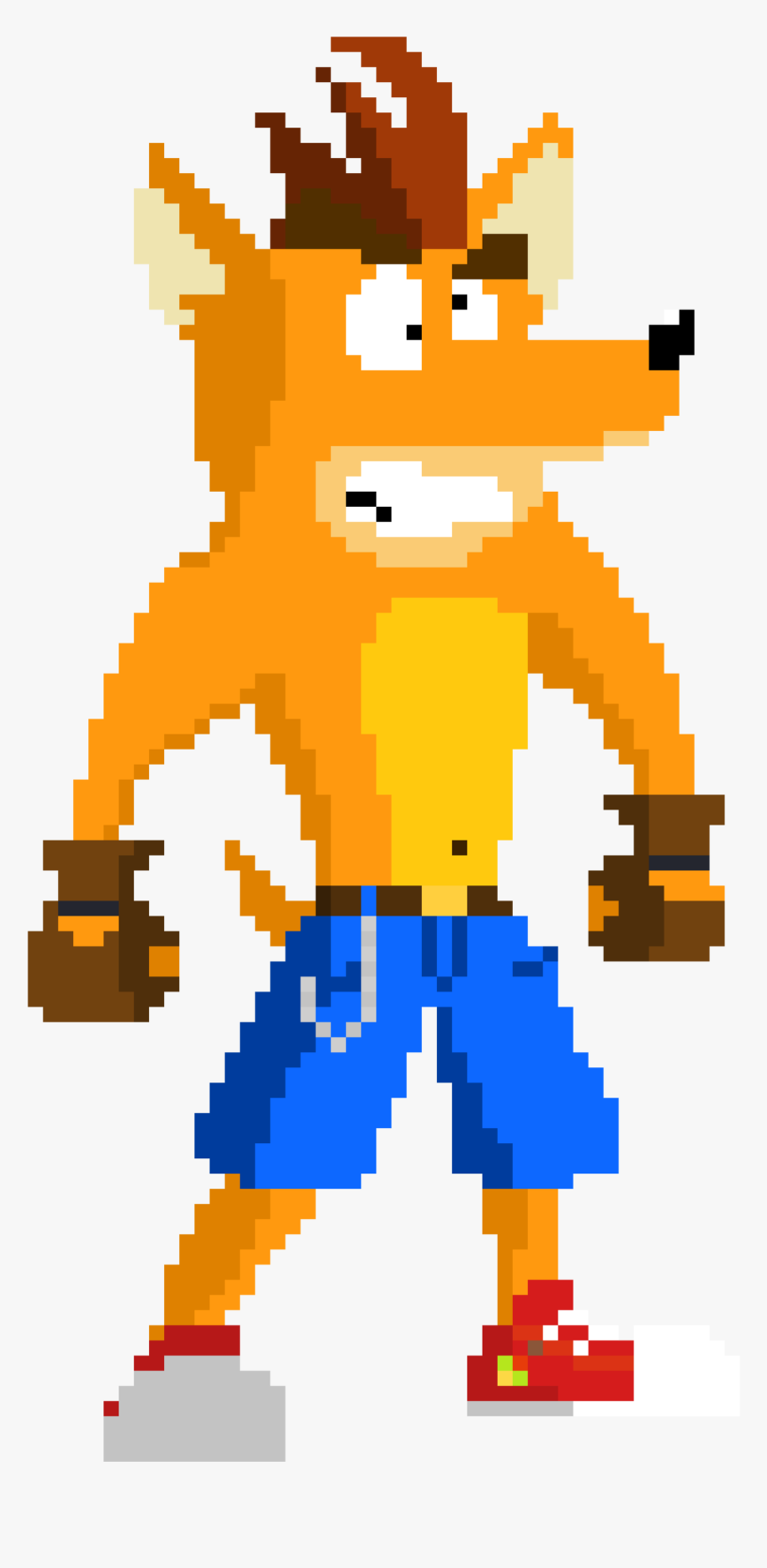 Crash Bandicoot Pixel Art - Cartoon, HD Png Download
