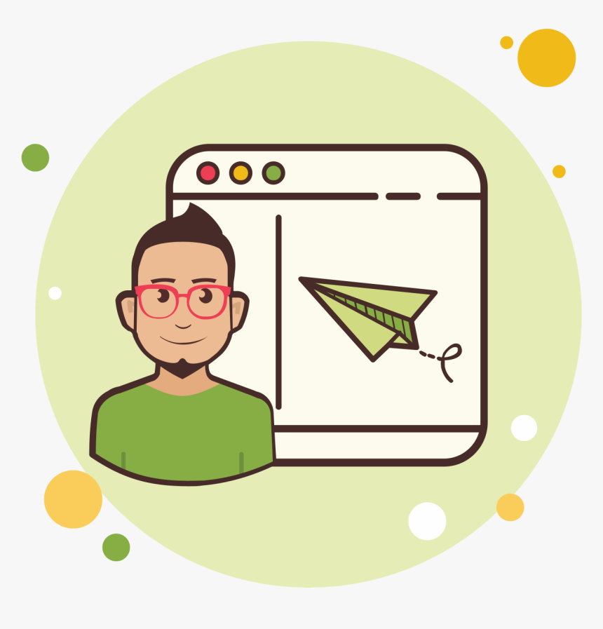 Man Window Paper Plane Icon , Png Download, Transparent Png