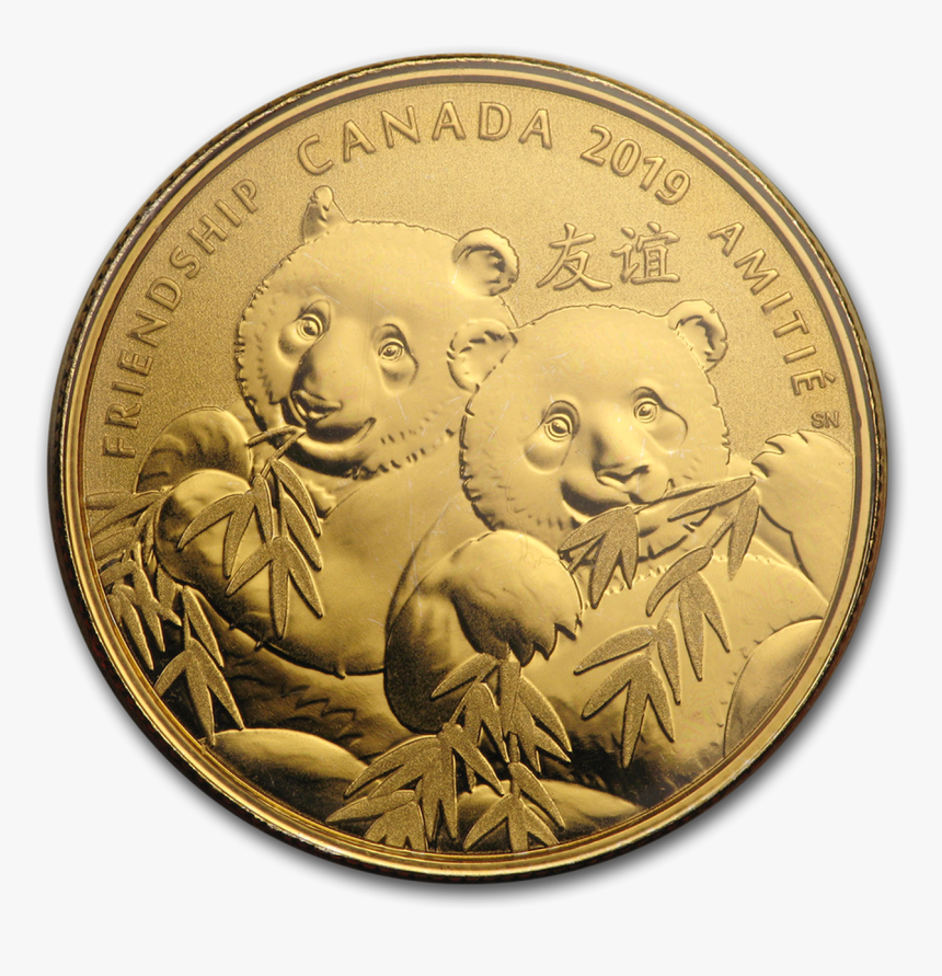 A Golden Gift Of Friendship Silver Gold Plated Coin - 100 Gold Panda China Coin 1985, HD Png Download