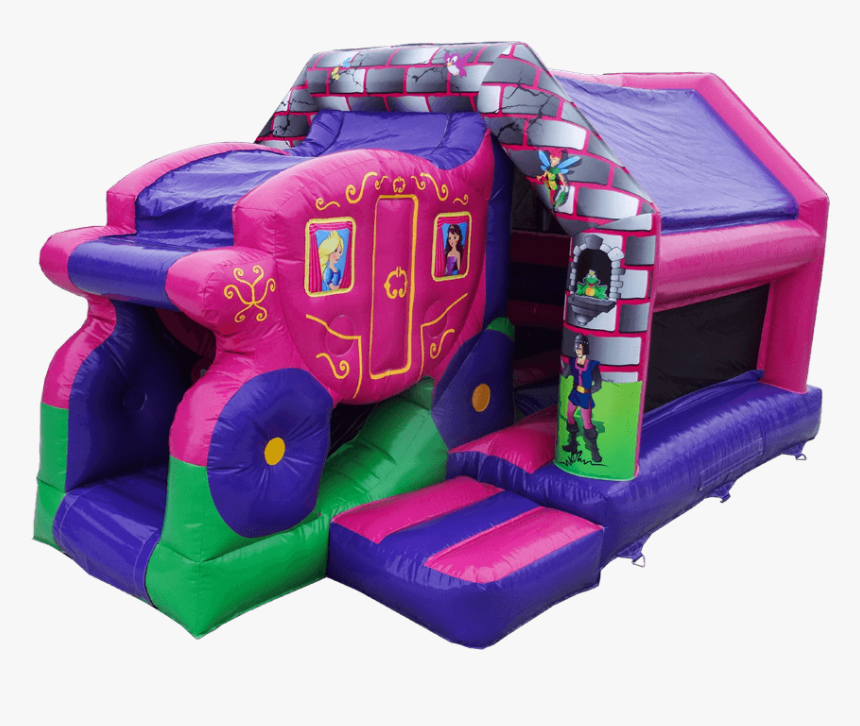 Princess Carriage Front Slide Bouncer - Inflatable, HD Png Download
