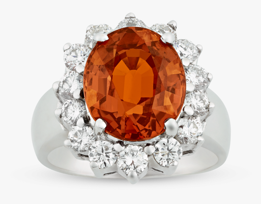 Spessartite Garnet Ring, - Diamond, HD Png Download