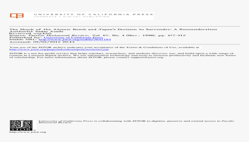 The Shock Of The Atomic Bomb And Japan S Decision To - Music Expectancy Theory Innate Or Learned, HD Png Download