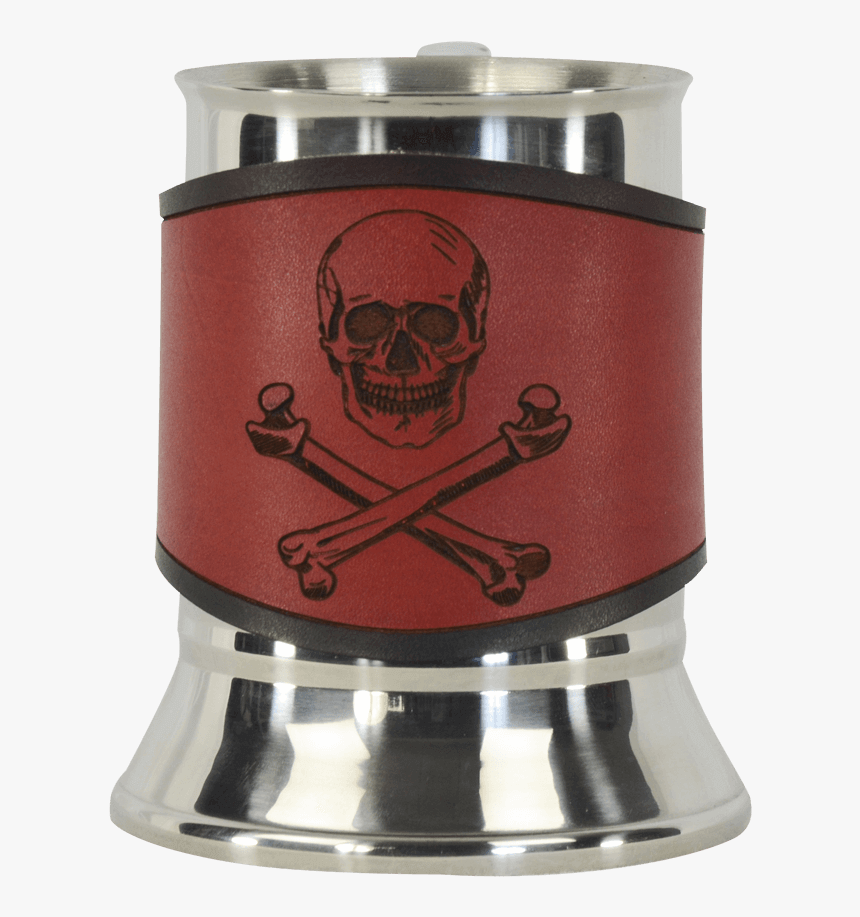 Skull & Crossbones Tankard With Leather Wrap - Office Rubber Stamp, HD Png Download