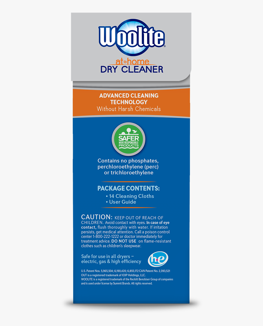 Woolite At-home Dry Cleaner Fresh Scent Package Side - Woolite, HD Png Download
