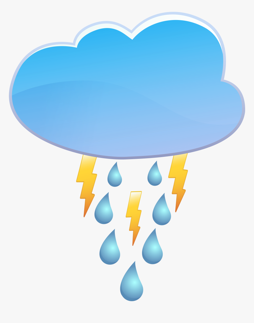 Cloud Rain And Thunder Weather Icon Png Clip Art Transparent, Png Download