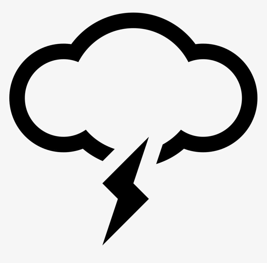 Lightning Weather Cloud - Rain Png Black And White, Transparent Png