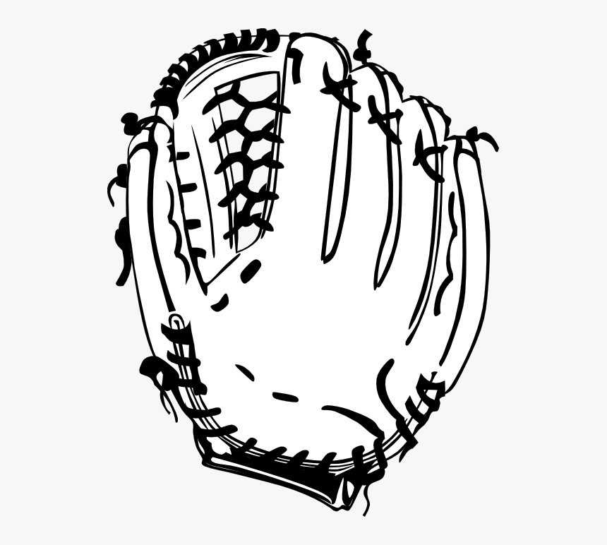 Baseball Mom Clipart Free Vector Clip Art Transparent - Baseball Glove Clipart Black And White, HD Png Download
