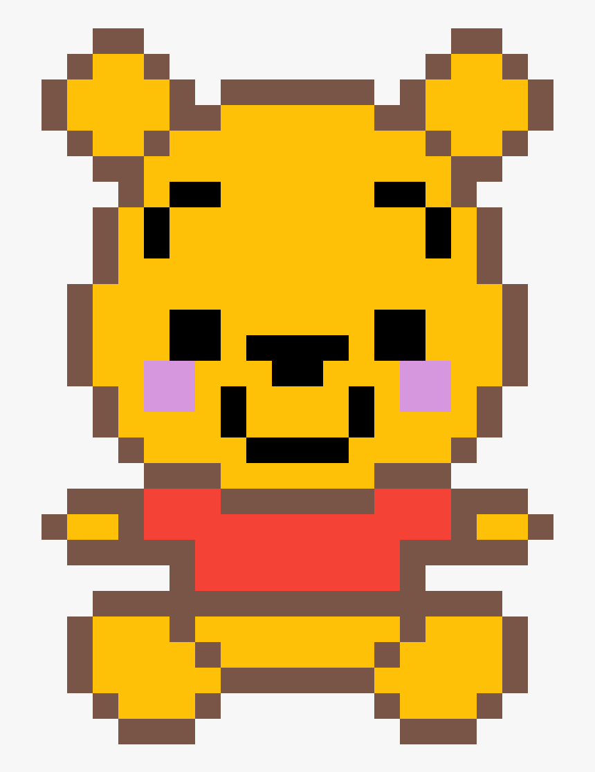 Transparent Classic Pooh Clipart - Winnie The Pooh Pixel Art Grid, HD Png Download