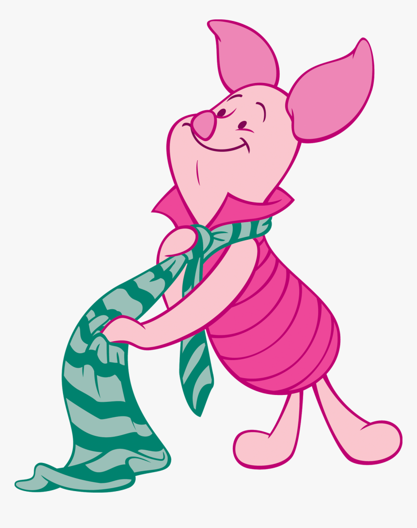 Winnie The Pooh Piglet With Scarf, HD Png Download