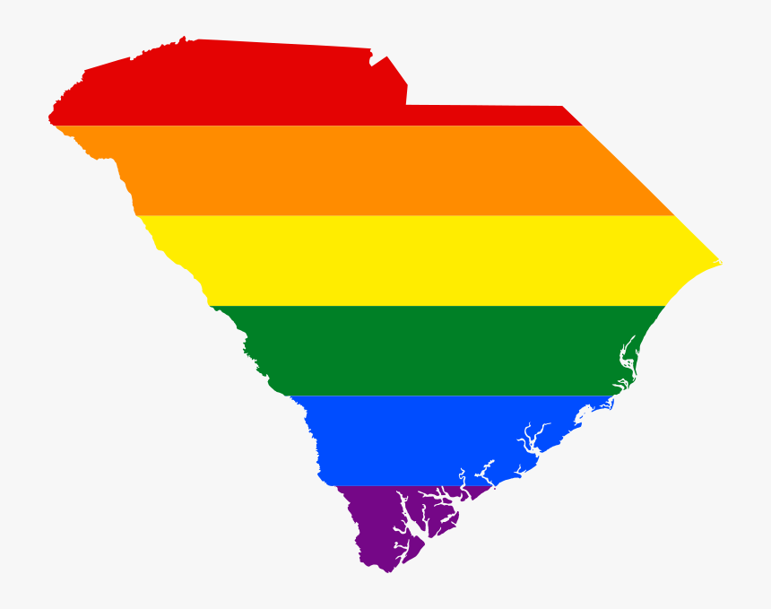 South Carolina Gay - South Carolina Flag Map, HD Png Download