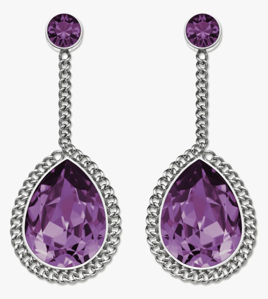 Purple Diamond Earrings Png Image - Jewelry Png, Transparent Png