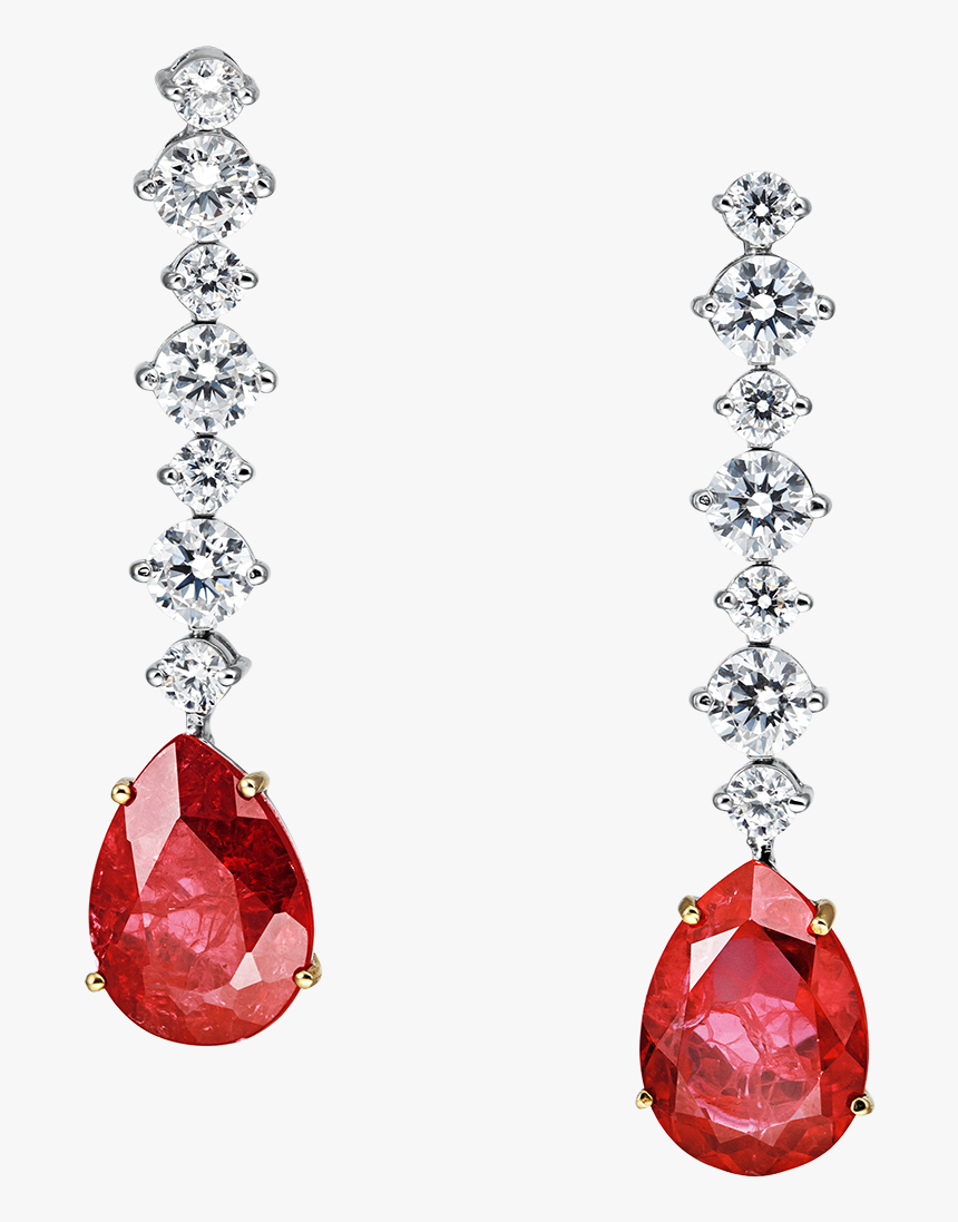 Angelina Elegant Red Drop Earrings - Transparent Background Red Earrings Png, Png Download