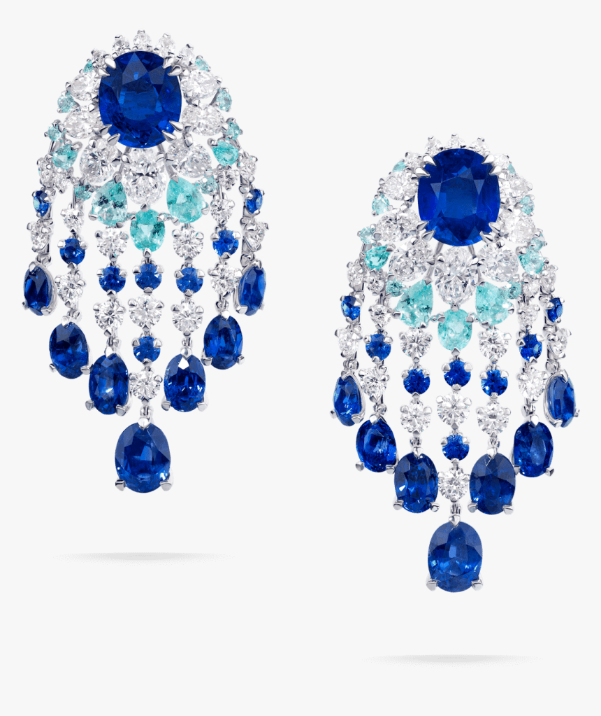 09 04 412 Sapph Diam And Paraiba Earrings Copy - Earrings, HD Png Download