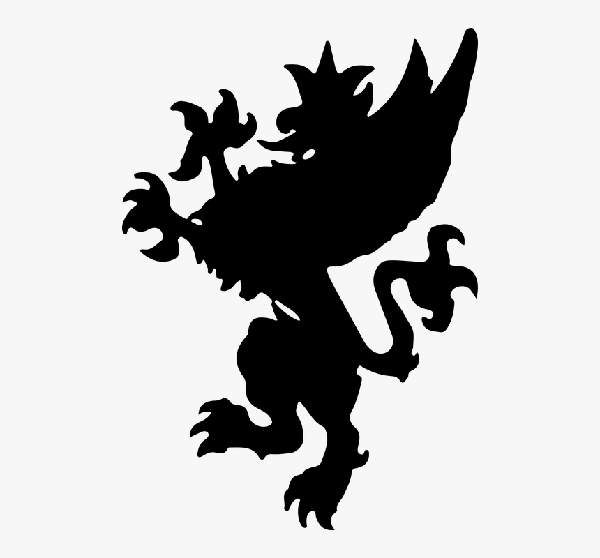 Bird, Creature, Feathers, Fictional, Griffin, Lion - Silhouette Griffin Png, Transparent Png