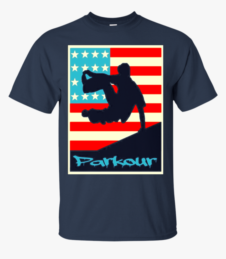 American Flag Parkour T-shirt Parkour T Shirt Free - T Shirt Never Give Up Red, HD Png Download