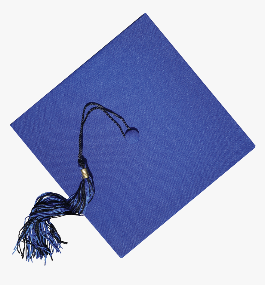 Blue Graduation Cap With A Blue And Black Tassel - Construction Paper, HD Png Download