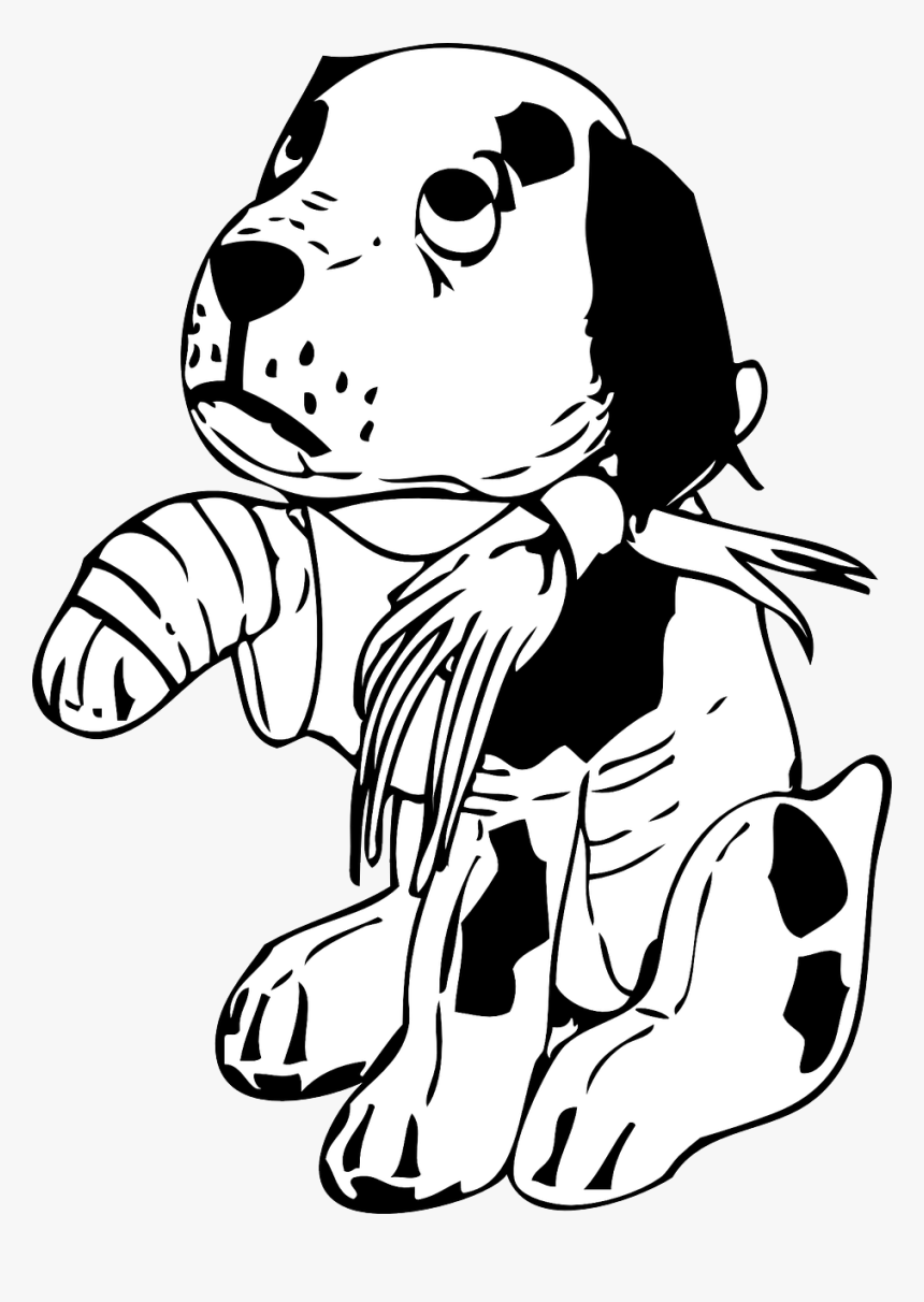 Hurt Dog Clipart Black And White, HD Png Download