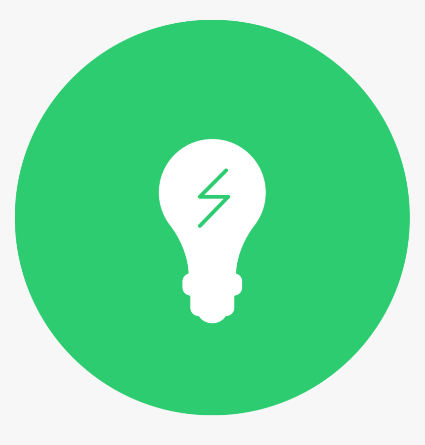 A Lightbulb With A Lightning Bolt In It Against A Green - Transparent Financial Literacy Icon, HD Png Download