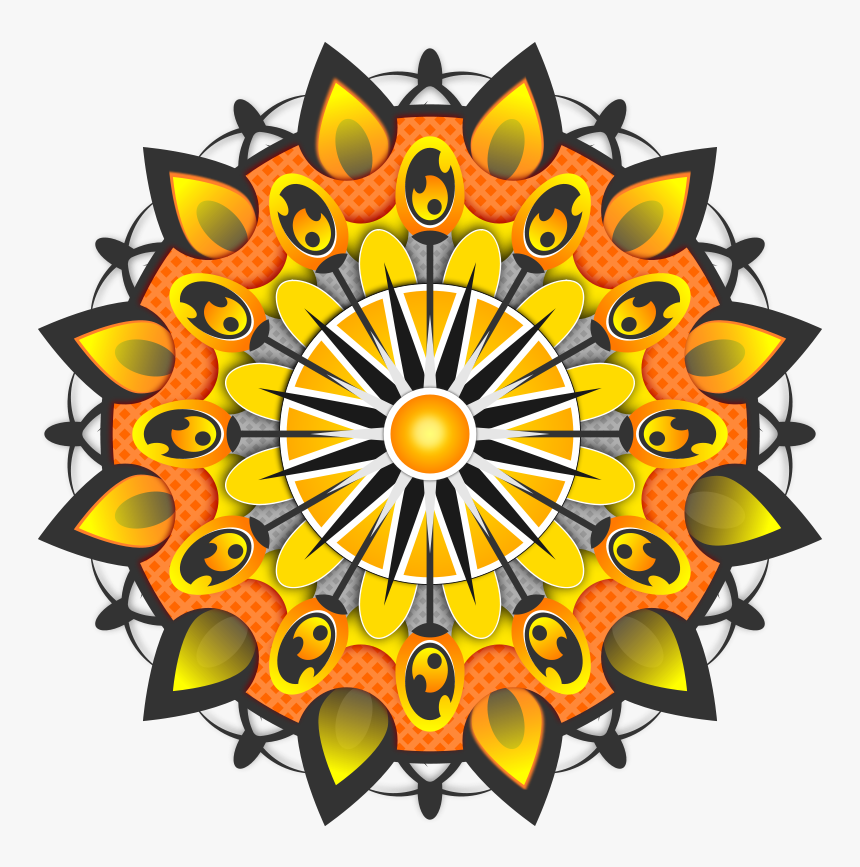 Mandala Yellow - Sunflower Mandala Png, Transparent Png