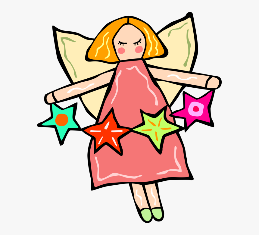 Vector Illustration Of Spiritual Angel With Wings And, HD Png Download