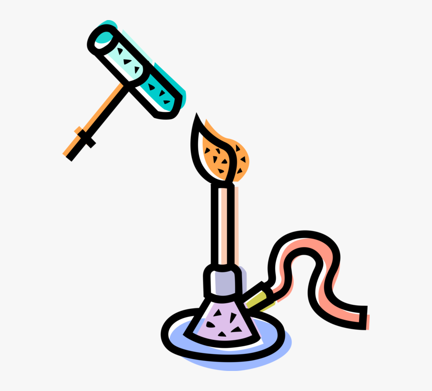 Vector Illustration Of Laboratory Chemistry Research - Bunsen Burner Set Up Clipart, HD Png Download