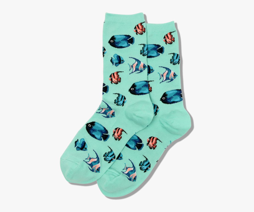 Women S Tropical Fish Crew Socks 
 Class Slick Lazy - Sock, HD Png Download