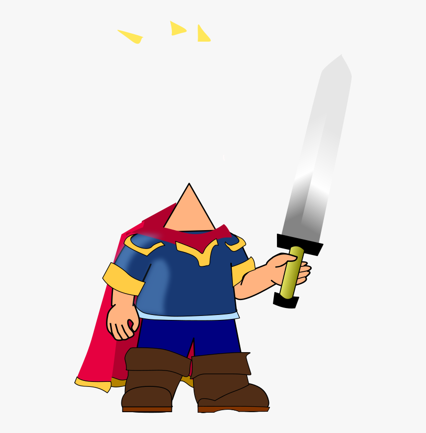 Sword - Cartoon Man With Sword, HD Png Download