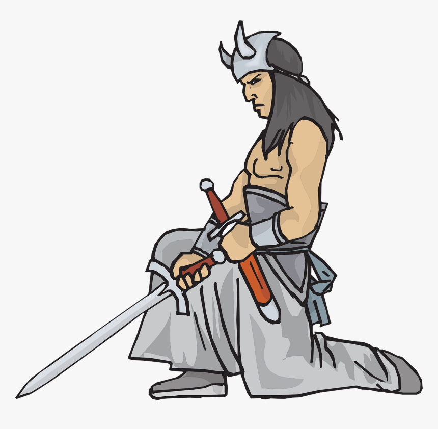 Man With A Sword Cartoon, HD Png Download