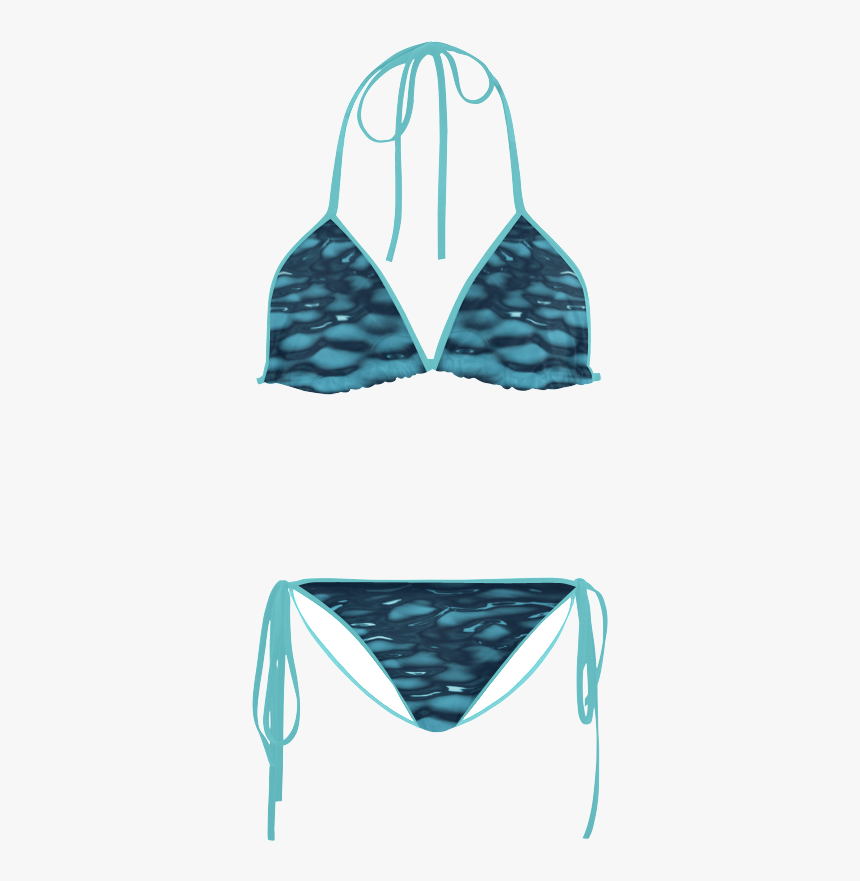 Blue Water Waves Custom Bikini Swimsuit - Ugly Christmas Sweater Bikini, HD Png Download