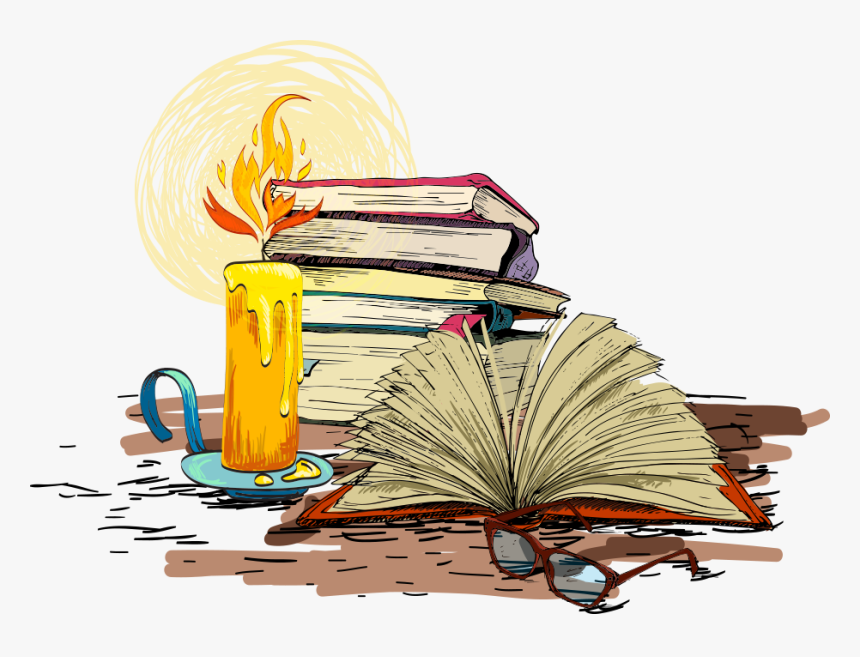 Book Candle Vecteur - Book And Candle Png, Transparent Png