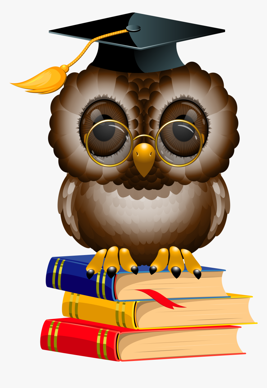 Clipart School Books Royalty Free Library Owl With - Owl With Books Png, Transparent Png