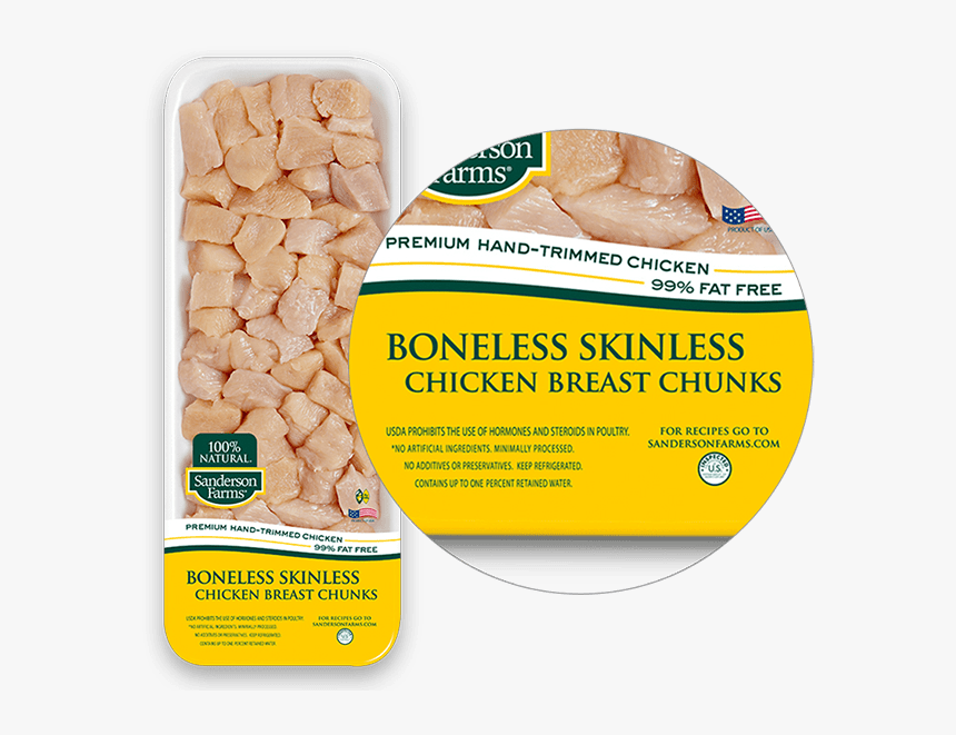 Premium Boneless Skinless Breast Chunks - Sanderson Farms Chicken Tenders, HD Png Download