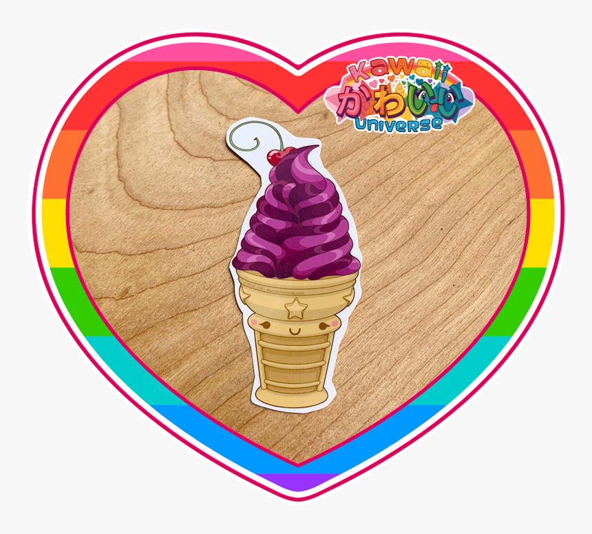 Kawaii Universe Cute Soft Serve Icecream Blackberry, HD Png Download