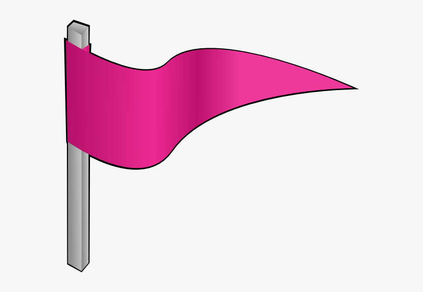Waving Pink Flag Svg Clip Arts - Pink Flag Clip Art, HD Png Download