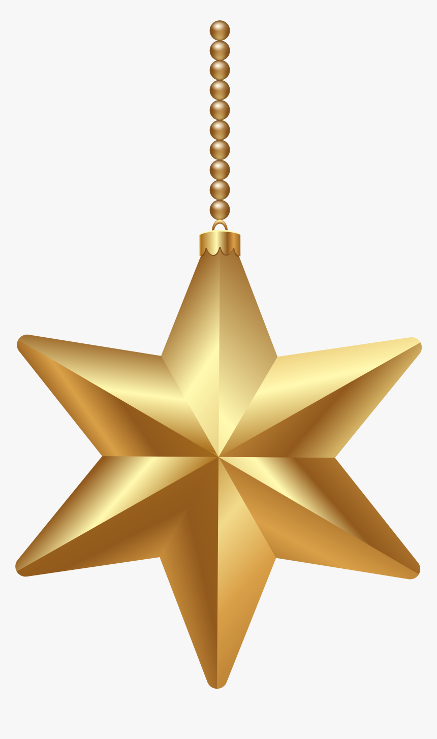 Gold Christmas Star Png Clipart Image - Vector Christmas Decorations Png, Transparent Png