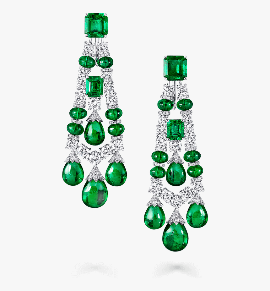 Graff Emerald And Diamond Earrings - Earrings, HD Png Download