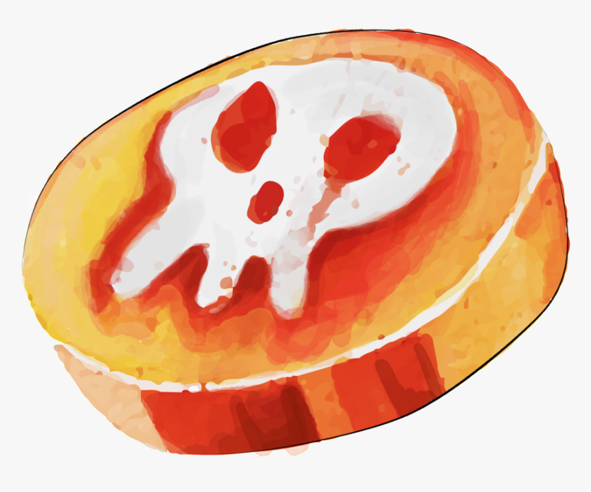 Orange Skull Watercolor Hand-painted Transparent, HD Png Download