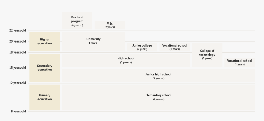 School Education Chart - Education In Japan Chart, HD Png Download