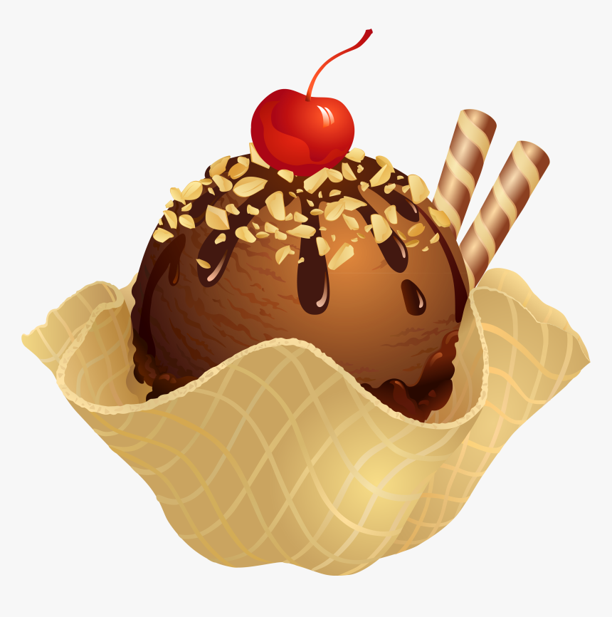 Valentine Clipart Ice Cream - Waffle Ice Cream Clipart, HD Png Download