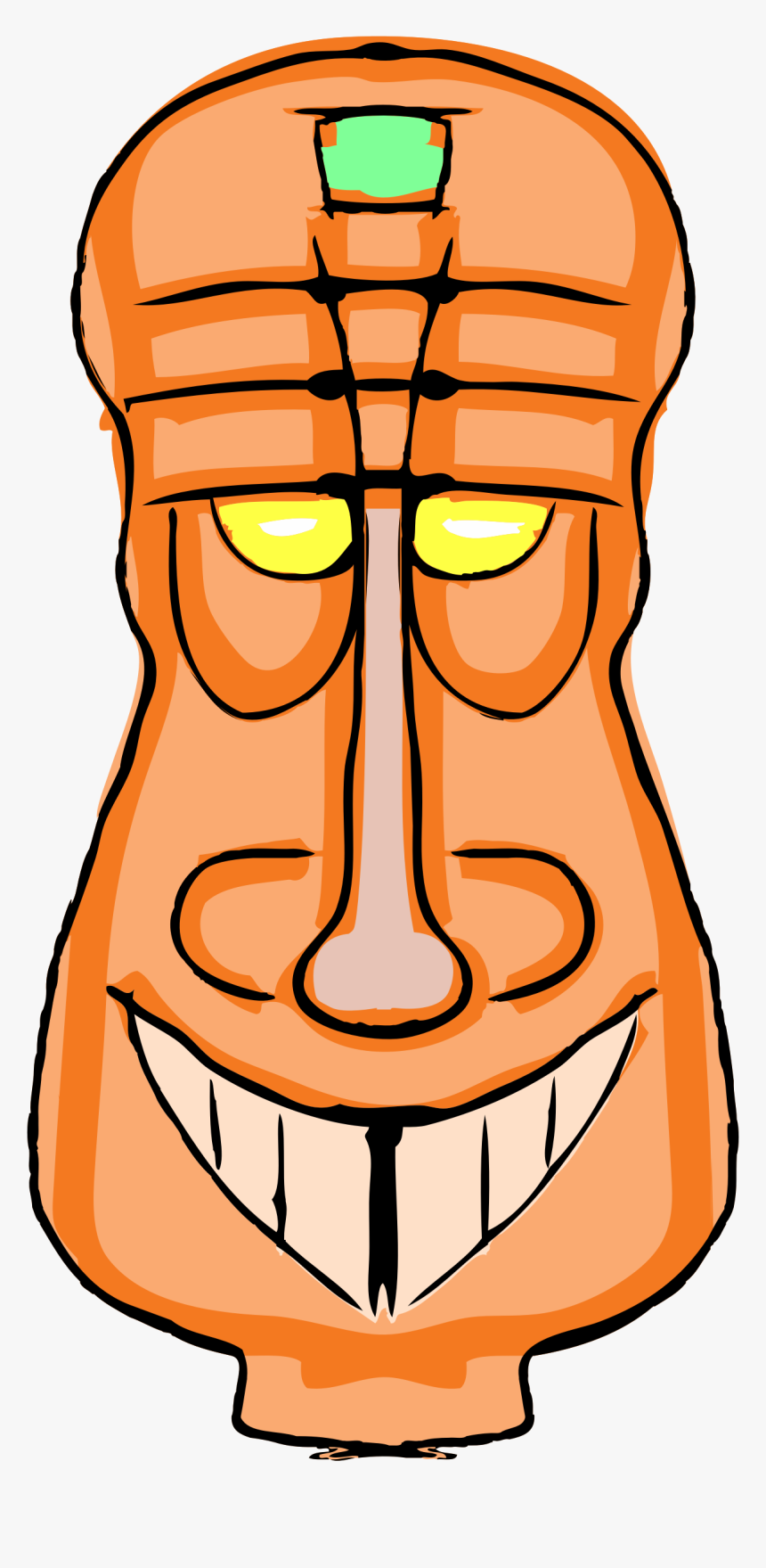 Luau Clipart Tiki Head - Orange Tiki, HD Png Download
