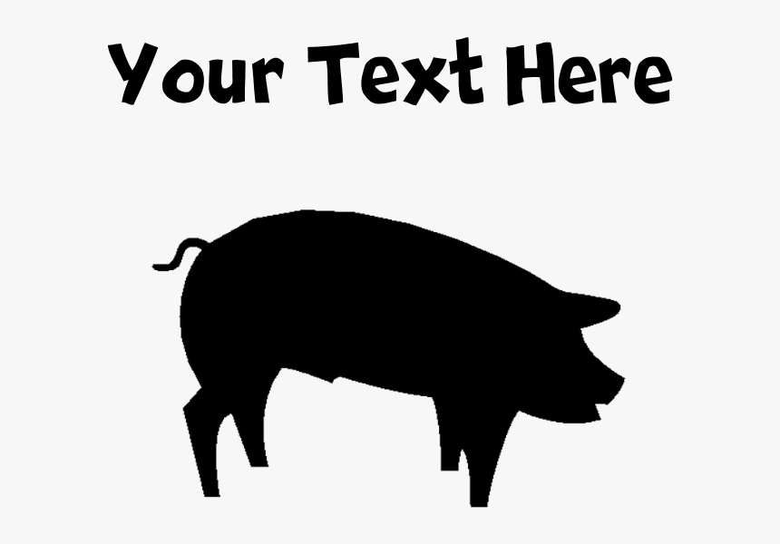 Custom Pig Silhouette Flask Necklace - Domestic Pig, HD Png Download