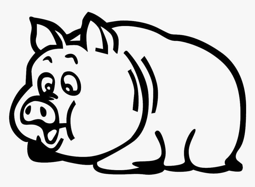 Domestic Pig Cartoon Mcdull - Pig Silhouette, HD Png Download