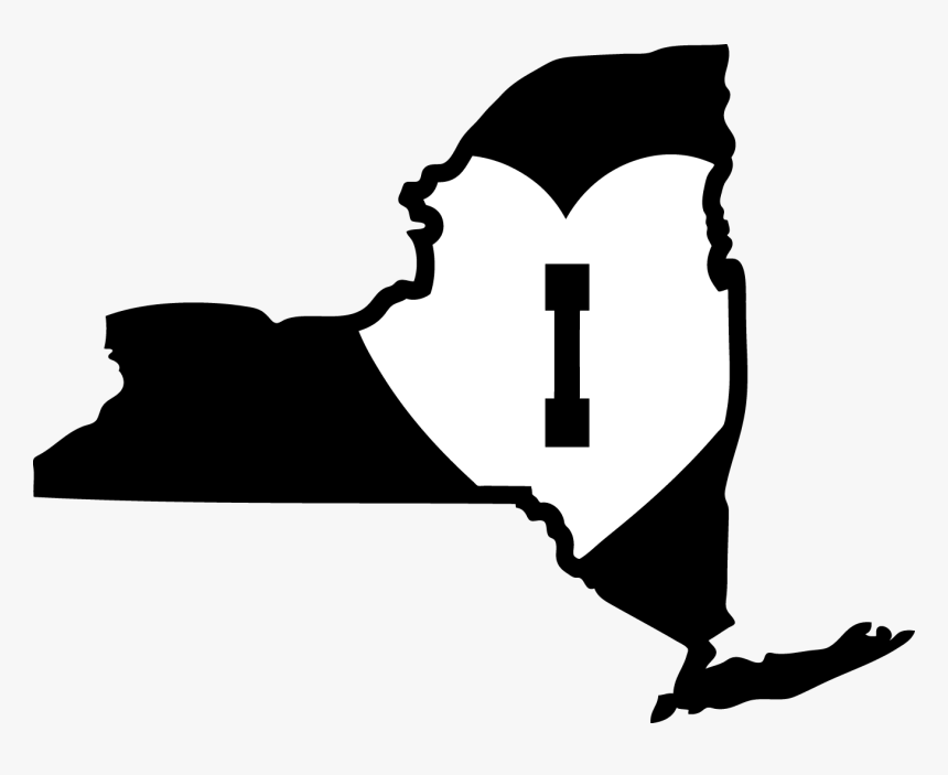 I Heart Ny State Outline [ny11] - New York Colony Outline, HD Png Download