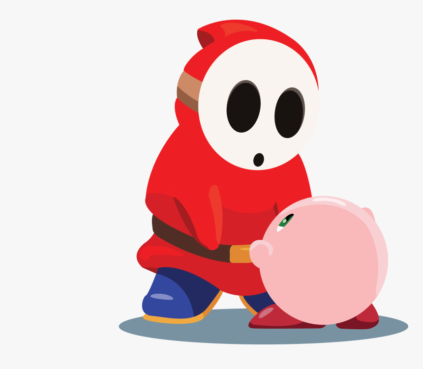 Shy Clipart Shy Guy - Kirby And Shy Guy, HD Png Download