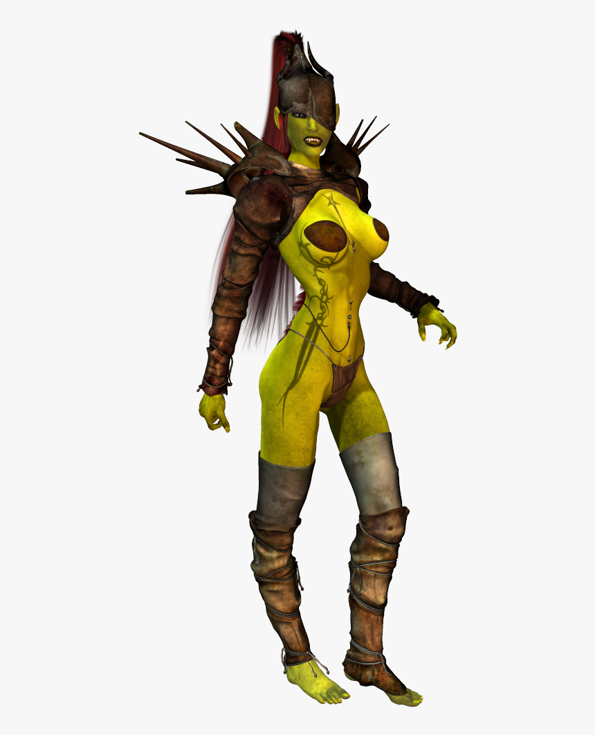 Female Orc By Hitoushi - Illustration, HD Png Download